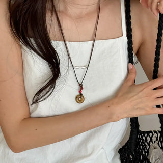 Amekaji Vintage Gemstone Knot Necklace Collection