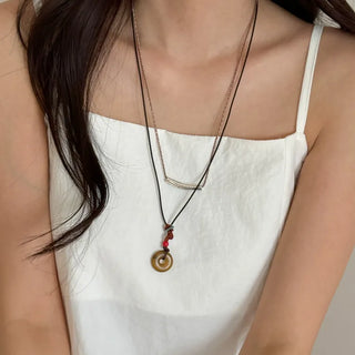 Amekaji Vintage Gemstone Knot Necklace Collection