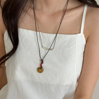 Amekaji Vintage Gemstone Knot Necklace Collection