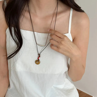 Amekaji Vintage Gemstone Knot Necklace Collection