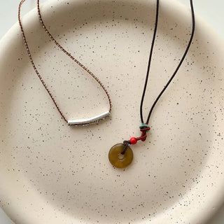 Amekaji Vintage Gemstone Knot Necklace Collection