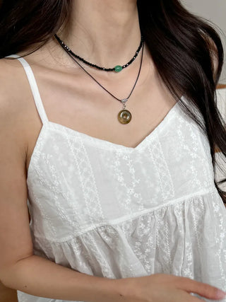 Amekaji Vintage Gemstone Knot Necklace Collection