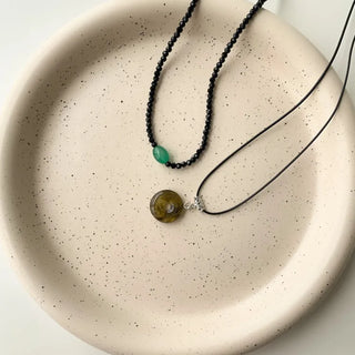 Amekaji Vintage Gemstone Knot Necklace Collection