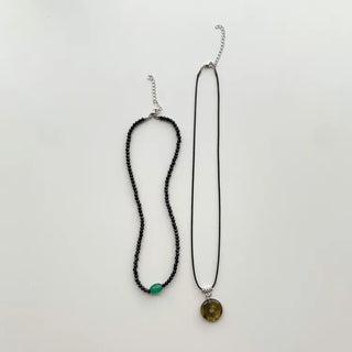 Amekaji Vintage Gemstone Knot Necklace Collection