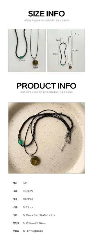 Amekaji Vintage Gemstone Knot Necklace Collection