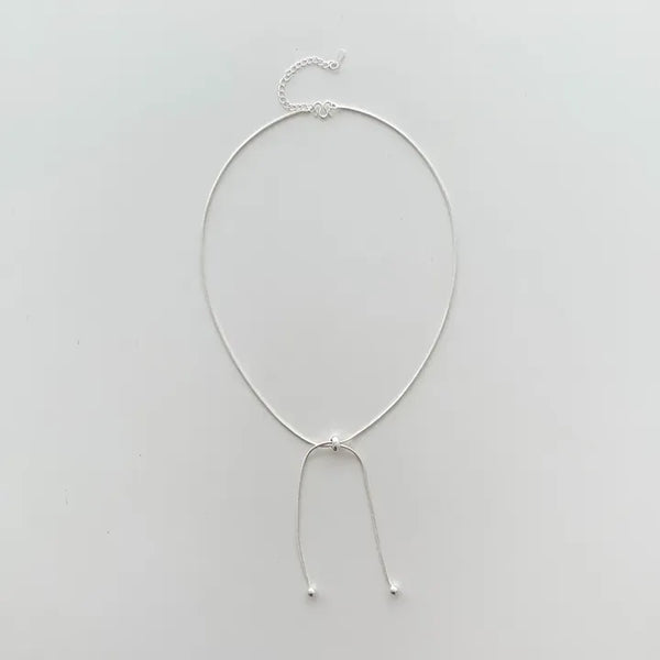 Pulley Snake Knot Silver Chain Choker Necklace