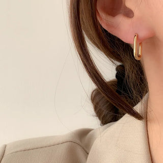 One-Touch All-Daily Mini Gold Silver Heart Cubic Bold Ring Earrings