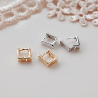One-Touch All-Daily Mini Gold Silver Heart Cubic Bold Ring Earrings
