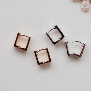 One-Touch All-Daily Mini Gold Silver Heart Cubic Bold Ring Earrings