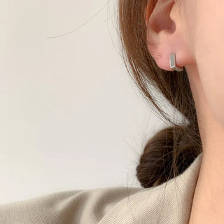 One-Touch All-Daily Mini Gold Silver Heart Cubic Bold Ring Earrings