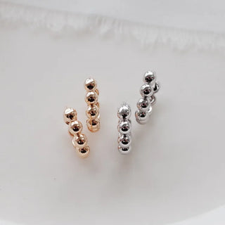One-Touch All-Daily Mini Gold Silver Heart Cubic Bold Ring Earrings