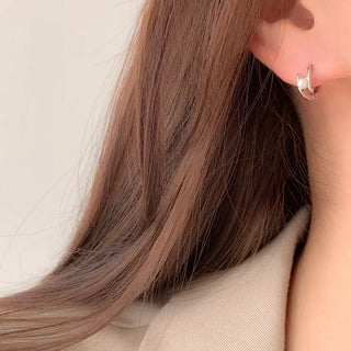 One-Touch All-Daily Mini Gold Silver Heart Cubic Bold Ring Earrings