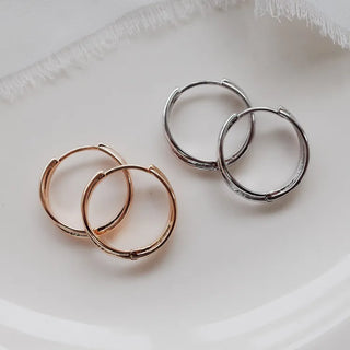 One-Touch All-Daily Mini Gold Silver Heart Cubic Bold Ring Earrings