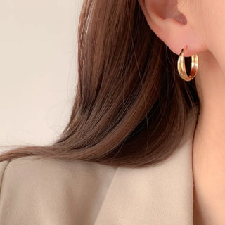 One-Touch All-Daily Mini Gold Silver Heart Cubic Bold Ring Earrings