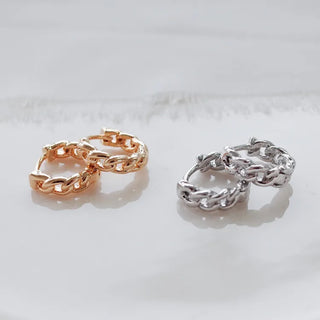 One-Touch All-Daily Mini Gold Silver Heart Cubic Bold Ring Earrings