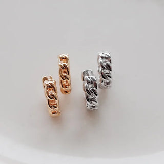 One-Touch All-Daily Mini Gold Silver Heart Cubic Bold Ring Earrings