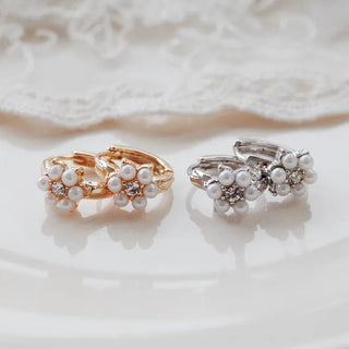 One-Touch All-Daily Mini Gold Silver Heart Cubic Bold Ring Earrings