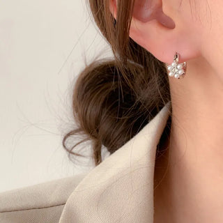 One-Touch All-Daily Mini Gold Silver Heart Cubic Bold Ring Earrings