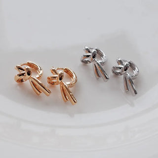 One-Touch All-Daily Mini Gold Silver Heart Cubic Bold Ring Earrings