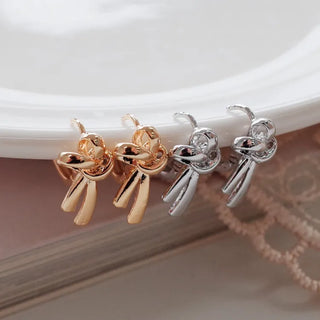 One-Touch All-Daily Mini Gold Silver Heart Cubic Bold Ring Earrings