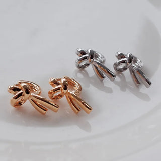 One-Touch All-Daily Mini Gold Silver Heart Cubic Bold Ring Earrings