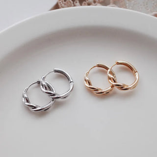 One-Touch All-Daily Mini Gold Silver Heart Cubic Bold Ring Earrings