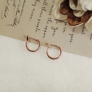 One-Touch All-Daily Mini Gold Silver Heart Cubic Bold Ring Earrings