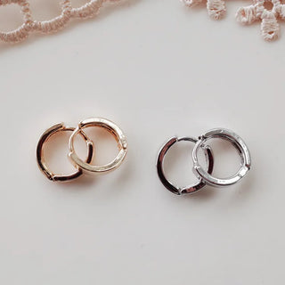 One-Touch All-Daily Mini Gold Silver Heart Cubic Bold Ring Earrings