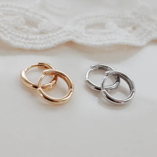 One-Touch All-Daily Mini Gold Silver Heart Cubic Bold Ring Earrings