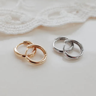 One-Touch All-Daily Mini Gold Silver Heart Cubic Bold Ring Earrings