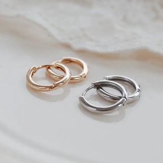 One-Touch All-Daily Mini Gold Silver Heart Cubic Bold Ring Earrings