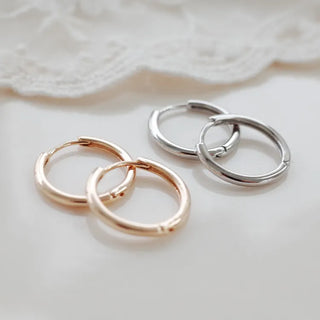 One-Touch All-Daily Mini Gold Silver Heart Cubic Bold Ring Earrings