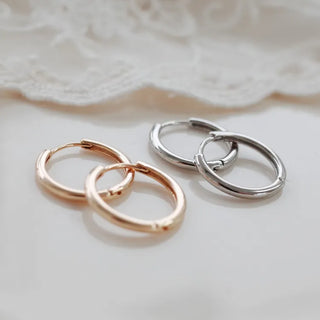 One-Touch All-Daily Mini Gold Silver Heart Cubic Bold Ring Earrings