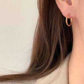 One-Touch All-Daily Mini Gold Silver Heart Cubic Bold Ring Earrings