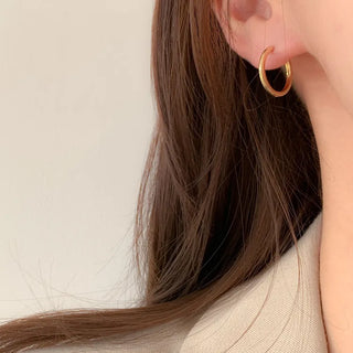 One-Touch All-Daily Mini Gold Silver Heart Cubic Bold Ring Earrings