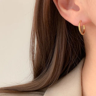 One-Touch All-Daily Mini Gold Silver Heart Cubic Bold Ring Earrings