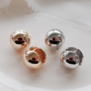 One-Touch All-Daily Mini Gold Silver Heart Cubic Bold Ring Earrings