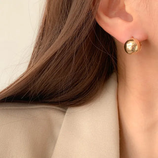 One-Touch All-Daily Mini Gold Silver Heart Cubic Bold Ring Earrings
