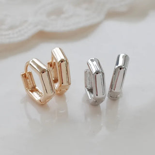 One-Touch All-Daily Mini Gold Silver Heart Cubic Bold Ring Earrings