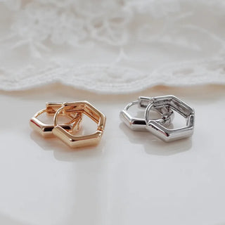 One-Touch All-Daily Mini Gold Silver Heart Cubic Bold Ring Earrings