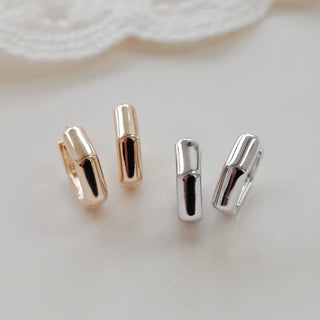 One-Touch All-Daily Mini Gold Silver Heart Cubic Bold Ring Earrings