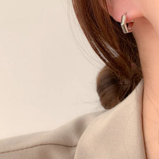 One-Touch All-Daily Mini Gold Silver Heart Cubic Bold Ring Earrings