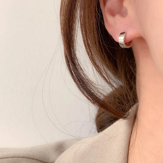 One-Touch All-Daily Mini Gold Silver Heart Cubic Bold Ring Earrings