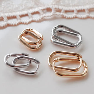 One-Touch All-Daily Mini Gold Silver Heart Cubic Bold Ring Earrings