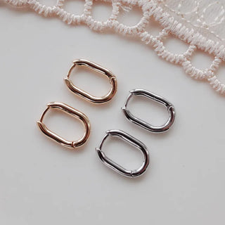 One-Touch All-Daily Mini Gold Silver Heart Cubic Bold Ring Earrings