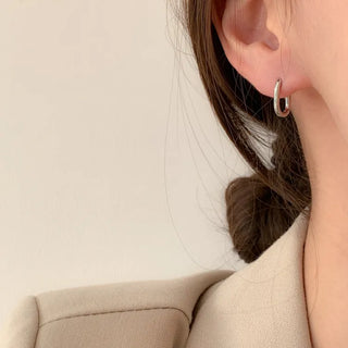 One-Touch All-Daily Mini Gold Silver Heart Cubic Bold Ring Earrings