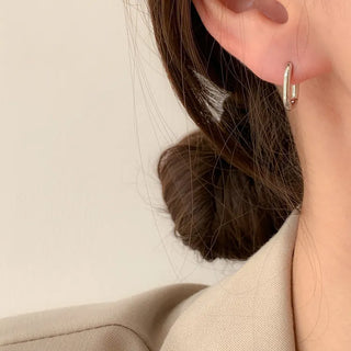 One-Touch All-Daily Mini Gold Silver Heart Cubic Bold Ring Earrings