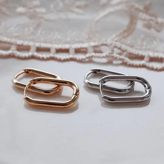 One-Touch All-Daily Mini Gold Silver Heart Cubic Bold Ring Earrings