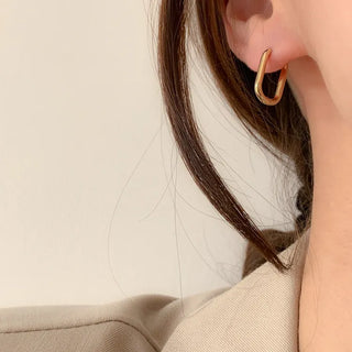 One-Touch All-Daily Mini Gold Silver Heart Cubic Bold Ring Earrings