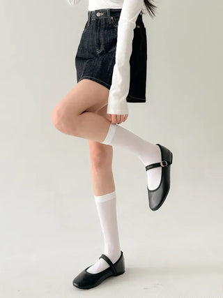 Baily Stretchy Leg-Shaping Knee Socks Transitional Season Half Stocking Socks
